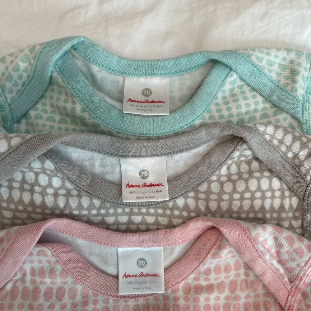 Set of 3 Hannah Andersson Long Sleeve Onesies